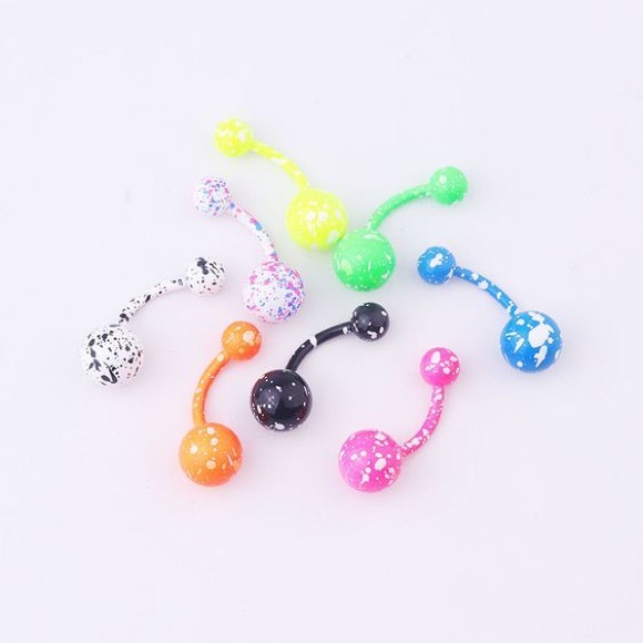 Snowflake Paint Belly Button Ring Stainles… - Picture 5 of 5